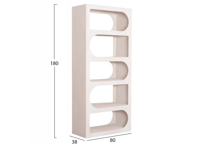 ΒΙΒΛΙΟΘΗΚΗ ΣΕΙΡΑ SANTORINI HM18062 MDF ΣΕ ΥΠΟΛΕΥΚΟ ΧΡΩΜΑ 80x38x180Yεκ.
