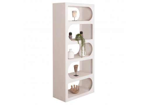 ΒΙΒΛΙΟΘΗΚΗ ΣΕΙΡΑ SANTORINI HM18062 MDF ΣΕ ΥΠΟΛΕΥΚΟ ΧΡΩΜΑ 80x38x180Yεκ.
