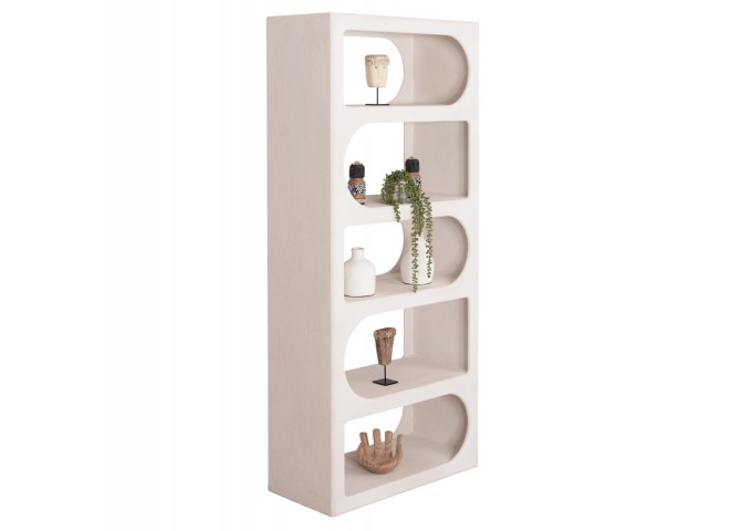 ΒΙΒΛΙΟΘΗΚΗ ΣΕΙΡΑ SANTORINI HM18062 MDF ΣΕ ΥΠΟΛΕΥΚΟ ΧΡΩΜΑ 80x38x180Yεκ.