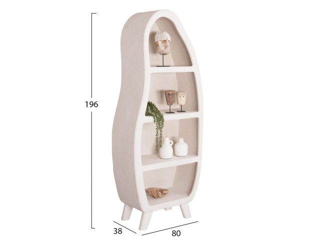 ΡΑΦΙΕΡΑ ΣΕΙΡΑ SANTORINI HM18067 MDF ΣΕ ΥΠΟΛΕΥΚΟ ΧΡΩΜΑ 80x38x196Υεκ.