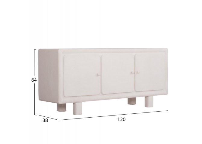 ΜΠΟΥΦΕΣ ΣΕΙΡΑ SANTORINI HM18068 MDF ΣΕ ΥΠΟΛΕΥΚΟ ΧΡΩΜΑ-3 ΠΟΡΤΕΣ 140x38x64Υεκ.