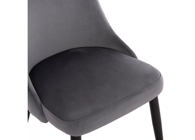 ΚΑΡΕΚΛΑ SERENITY HM8527.11 ΒΕΛΟΥΔΟ ΓΚΡΙ ΜΕ ΜΑΥΡΑ ΜΕΤΑΛΛΙΚΑ ΠΟΔΙΑ 51x54x83,5Υεκ.