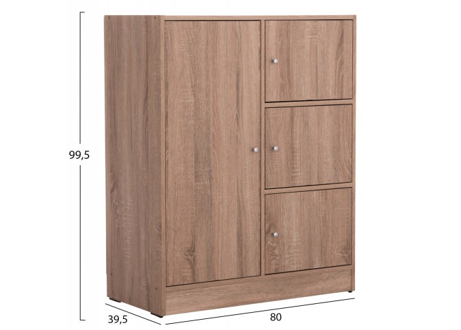 ΝΤΟΥΛΑΠΙ ΜΕ 4 ΑΠΟΘ.ΧΩΡΟΥΣ MATIN HM2479.02 SONAMA OAK ΜΕΛΑΜΙΝΗ 80x39,5x99,5Υεκ.