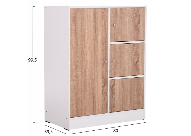 ΝΤΟΥΛΑΠΙ ΜΕ 4 ΑΠΟΘ.ΧΩΡΟΥΣ MATIN HM2479.01 SONAMA OAK-ΛΕΥΚΗ ΜΕΛΑΜΙΝΗ 80x39,5x99,5Υεκ
