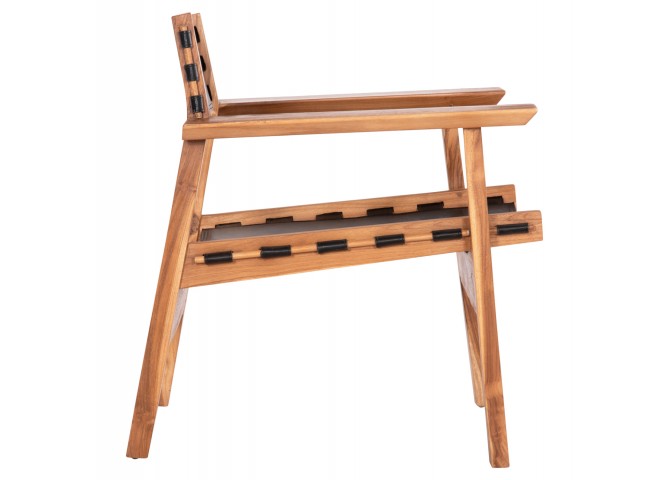 ΠΟΛΥΘΡΟΝΑ KONNA HM9928.01 TEAK ΞΥΛΟ ΣΕ ΦΥΣΙΚΟ-ΔΕΡΜΑ ΑΓΕΛΑΔΟΣ ΣΕ ΜΑΥΡΟ 80x64x73Υεκ.