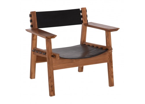 ΠΟΛΥΘΡΟΝΑ KONNA HM9928.01 TEAK ΞΥΛΟ ΣΕ ΦΥΣΙΚΟ-ΔΕΡΜΑ ΑΓΕΛΑΔΟΣ ΣΕ ΜΑΥΡΟ 80x64x73Υεκ.