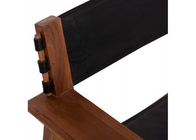 ΠΟΛΥΘΡΟΝΑ KONNA HM9928.01 TEAK ΞΥΛΟ ΣΕ ΦΥΣΙΚΟ-ΔΕΡΜΑ ΑΓΕΛΑΔΟΣ ΣΕ ΜΑΥΡΟ 80x64x73Υεκ.