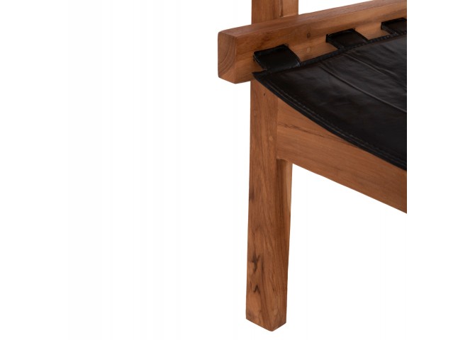 ΠΟΛΥΘΡΟΝΑ KONNA HM9928.01 TEAK ΞΥΛΟ ΣΕ ΦΥΣΙΚΟ-ΔΕΡΜΑ ΑΓΕΛΑΔΟΣ ΣΕ ΜΑΥΡΟ 80x64x73Υεκ.