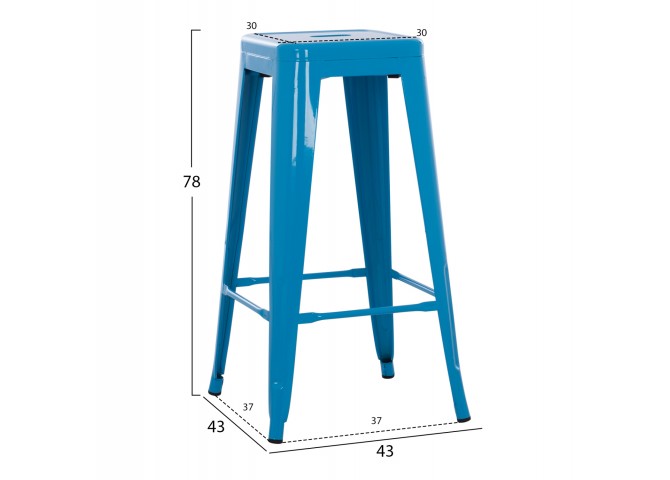 ΣΚΑΜΠΟ ΜΠΑΡ ΜΕΤΑΛΛΙΚΟ MELITA HM8642.48 ΣΕ ΜΠΛΕ 43x43x78Υεκ.