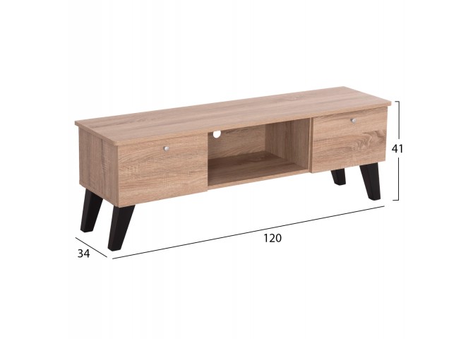 ΕΠΙΠΛΟ ΤΗΛΕΟΡΑΣΗΣ IREN HM2481.01 ΜΕΛΑΜΙΝΗ ΣΕ SONAMA OAK-ΜΑΥΡΟ 120x32,5-34x41Yεκ.