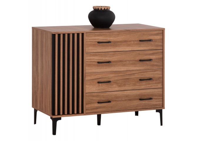 ΣΥΡΤΑΡΙΕΡΑ ΣΕΙΡΑ HARRY HM18009.01 ΜΕΛΑΜΙΝΗ ΦΥΣΙΚΟ ΞΥΛΟΥ-ΜΑΥΡΟ 110x46x87,5Υεκ.