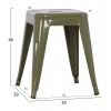 ΣΚΑΜΠΟ ΜΕΤΑΛΛΙΚΟ MELITA HM0096.43 ΣΕ DARK OLIVE ΧΡΩΜΑ 39x39x46Υεκ.
