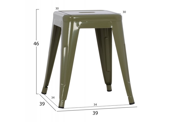 ΣΚΑΜΠΟ ΜΕΤΑΛΛΙΚΟ MELITA HM0096.43 ΣΕ DARK OLIVE ΧΡΩΜΑ 39x39x46Υεκ.