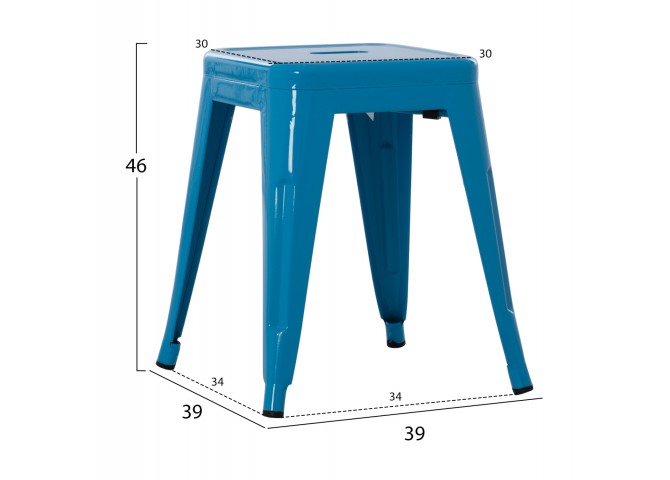 ΣΚΑΜΠΟ ΜΕΤΑΛΛΙΚΟ MELITA HM0096.48 ΣΕ ΜΠΛΕ ΧΡΩΜΑ 39x39x46Υεκ.