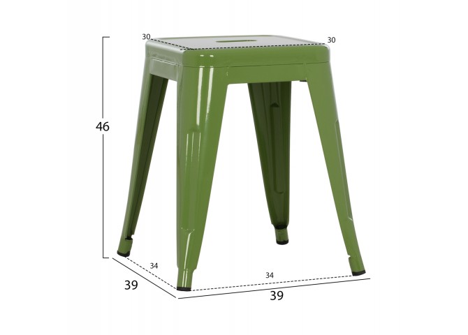 ΣΚΑΜΠΟ ΜΕΤΑΛΛΙΚΟ MELITA HM0096.53 ΣΕ LIGHT OLIVE GREEN ΧΡΩΜΑ 39x39x46Υεκ.