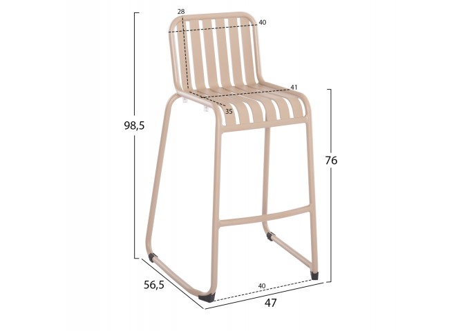 ΣΚΑΜΠΟ ΜΠΑΡ ΑΛΟΥΜΙΝΙΟΥ RACHEL HM6341.04 ΣΑΜΠΑΝΙ 59,5x55x101Υεκ.