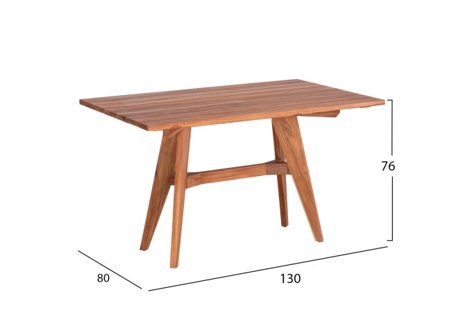 ΤΡΑΠΕΖΙ ΟΡΘΟΓΩΝΙΟ LEO HM6137 ΜΑΣΙΦ ΞΥΛΟ ΤΕΑΚ 130x80x76Υεκ.