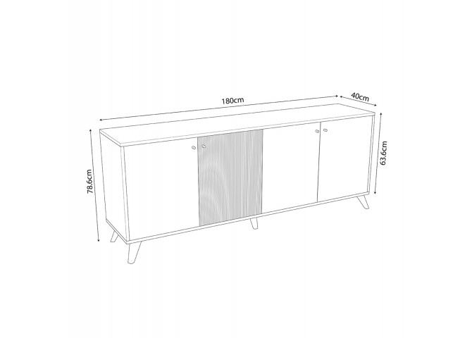 ΜΠΟΥΦΕΣ ΜΕΛΑΜΙΝΗΣ KRUDEN HM9446.11 ΜΑΥΡΟ-ΦΥΣΙΚΟ 180x40x78.6Υεκ.