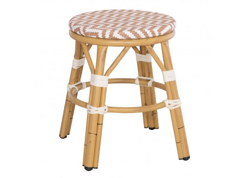 ΣΚΑΜΠΟ ΑΛΟΥΜΙΝΙΟΥ CHINO HM6285.04 BAMBOO LOOK-TEXTILENE ΛΕΥΚΟ-ΚΑΦΕ Φ36x46Υεκ.