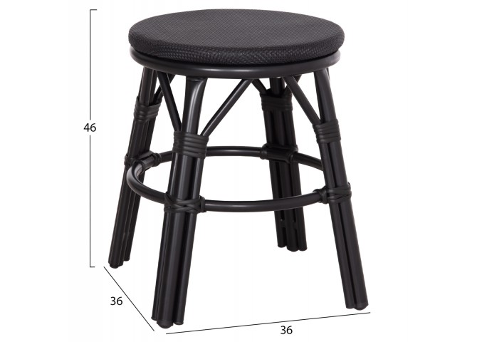 ΣΚΑΜΠΟ ΑΛΟΥΜΙΝΙΟΥ CHINO HM6285.02 BAMBOO LOOK & TEXTILENE ΣΕ ΜΑΥΡΟ Φ36x46Υεκ.