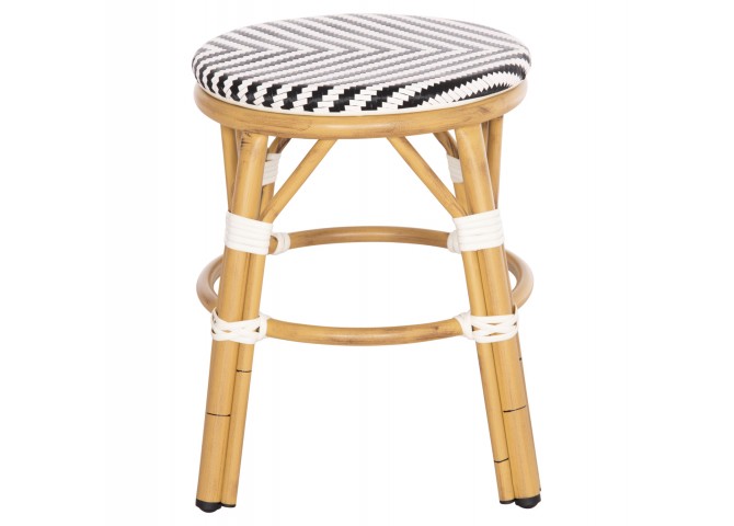 ΣΚΑΜΠΟ ΑΛΟΥΜΙΝΙΟΥ CHINO HM6285.03 BAMBOO LOOK-TEXTILENE ΛΕΥΚΟ-ΜΑΥΡΟ Φ36x46Υεκ.