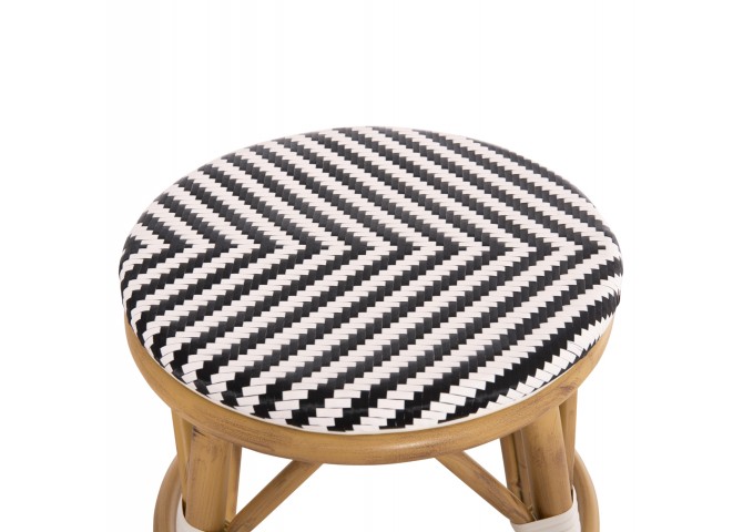 ΣΚΑΜΠΟ ΑΛΟΥΜΙΝΙΟΥ CHINO HM6285.03 BAMBOO LOOK-TEXTILENE ΛΕΥΚΟ-ΜΑΥΡΟ Φ36x46Υεκ.