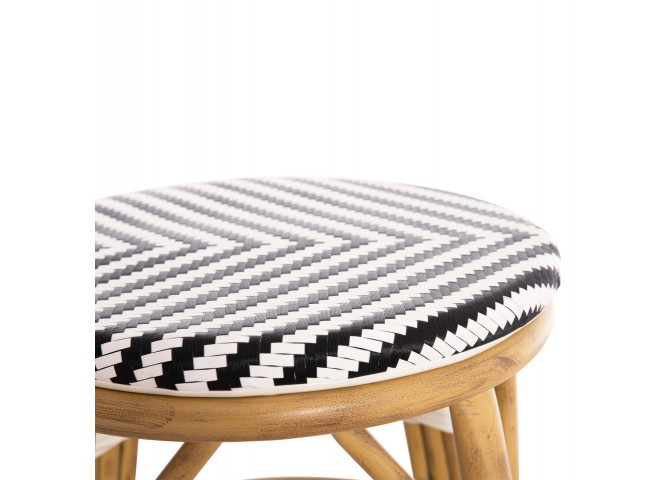 ΣΚΑΜΠΟ ΑΛΟΥΜΙΝΙΟΥ CHINO HM6285.03 BAMBOO LOOK-TEXTILENE ΛΕΥΚΟ-ΜΑΥΡΟ Φ36x46Υεκ.