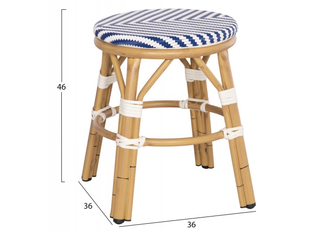 ΣΚΑΜΠΟ ΑΛΟΥΜΙΝΙΟΥ CHINO HM6285.05 BAMBOO LOOK-TEXTILENE ΛΕΥΚΟ-ΜΠΛΕ Φ36x46Υεκ.