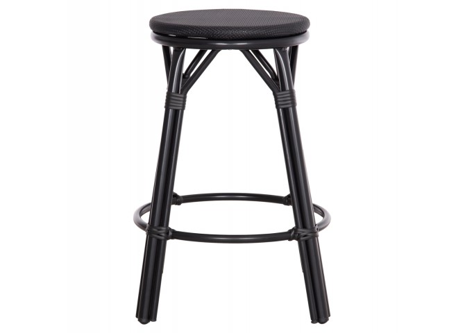 ΣΚΑΜΠΟ ΜΠΑΡ ΑΛΟΥΜΙΝΙΟΥ ΜΕΣΑΙΟΥ ΥΨΟΥΣ CHINO HM6286.02 BAMBOO LOOK & TEXTILENE ΜΑΥΡΟ Φ43x65Υεκ