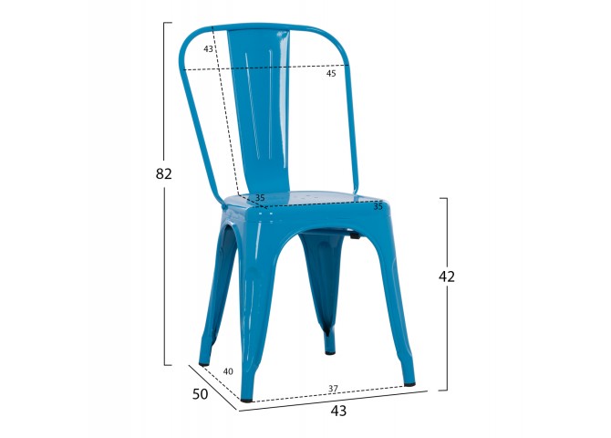 ΚΑΡΕΚΛΑ ΜΕΤΑΛΛΙΚΗ MELITA-PRO HM8641.48 ΜΠΛΕ 44x47x84.5Υεκ.