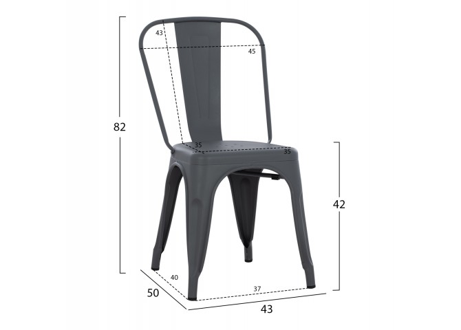 ΚΑΡΕΚΛΑ ΜΕΤΑΛΛΙΚΗ MELITA-PRO HM8641.50 ΓΚΡΙ 44x47x84.5Υεκ.