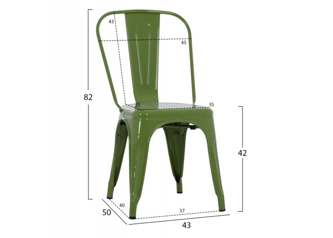 ΚΑΡΕΚΛΑ ΜΕΤΑΛΛΙΚΗ MELITA-PRO HM8641.53 LIGHT OLIVE GREEN 44x47x84.5Υεκ.