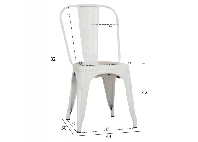 ΚΑΡΕΚΛΑ ΜΕΤΑΛΛΙΚΗ MELITA-PRO HM8641.41 ΛΕΥΚΟ ΜΑΤ 44x47x84.5Υεκ.