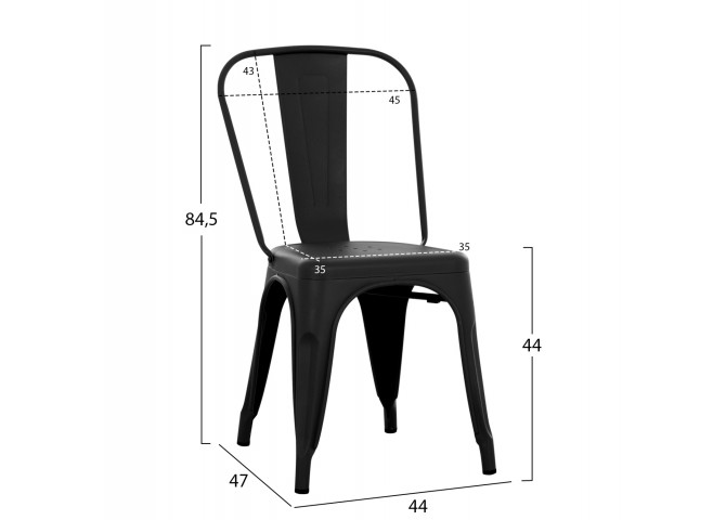 ΚΑΡΕΚΛΑ ΜΕΤΑΛΛΙΚΗ MELITA-PRO HM8641.42 ΜΑΥΡΟ ΜΑΤ 44x47x84.5Υεκ.