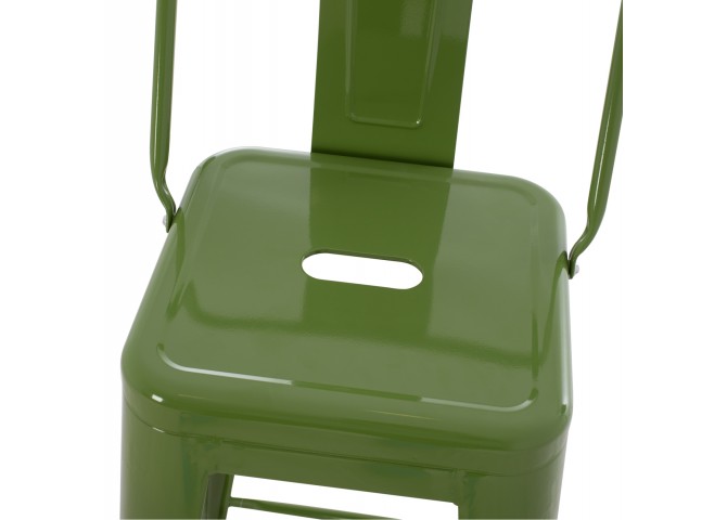 ΣΚΑΜΠΟ BAR ME ΠΛΑΤΗ ΜΕΤΑΛΛΙΚΟ MELITA-PRO HM8643.53 LIGHT OLIVE GREEN 42x42x100Υεκ.