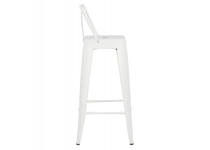 ΣΚΑΜΠΟ BAR ME ΠΛΑΤΗ ΜΕΤΑΛΛΙΚΟ MELITA-PRO HM8643.41 ΛΕΥΚΟ ΜΑΤ 42x42x100Υεκ.
