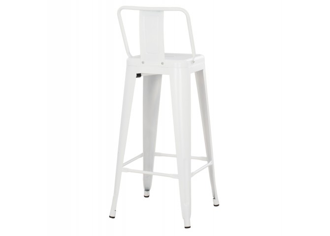 ΣΚΑΜΠΟ BAR ME ΠΛΑΤΗ ΜΕΤΑΛΛΙΚΟ MELITA-PRO HM8643.41 ΛΕΥΚΟ ΜΑΤ 42x42x100Υεκ.
