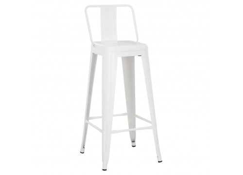 ΣΚΑΜΠΟ BAR ME ΠΛΑΤΗ ΜΕΤΑΛΛΙΚΟ MELITA-PRO HM8643.41 ΛΕΥΚΟ ΜΑΤ 42x42x100Υεκ.