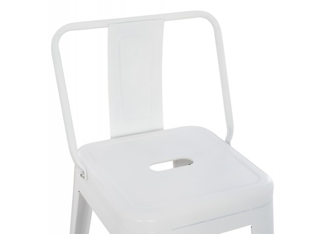 ΣΚΑΜΠΟ BAR ME ΠΛΑΤΗ ΜΕΤΑΛΛΙΚΟ MELITA-PRO HM8643.41 ΛΕΥΚΟ ΜΑΤ 42x42x100Υεκ.