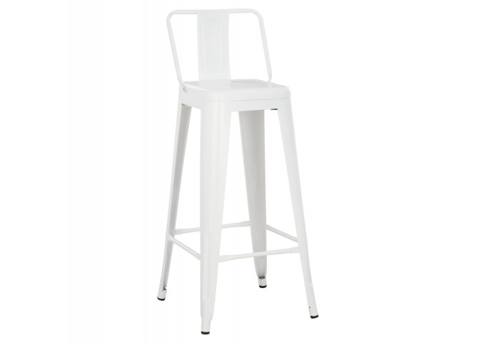 ΣΚΑΜΠΟ BAR ME ΠΛΑΤΗ ΜΕΤΑΛΛΙΚΟ MELITA-PRO HM8643.41 ΛΕΥΚΟ ΜΑΤ 42x42x100Υεκ.