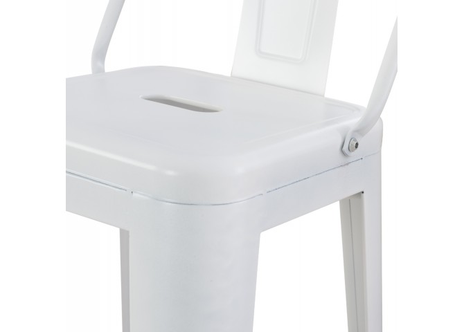 ΣΚΑΜΠΟ BAR ME ΠΛΑΤΗ ΜΕΤΑΛΛΙΚΟ MELITA-PRO HM8643.41 ΛΕΥΚΟ ΜΑΤ 42x42x100Υεκ.