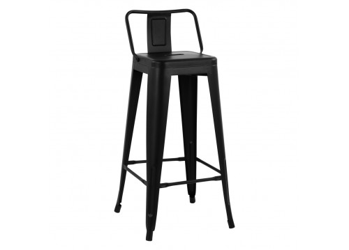 ΣΚΑΜΠΟ BAR ME ΠΛΑΤΗ ΜΕΤΑΛΛΙΚΟ MELITA-PRO HM8643.42 ΜΑΥΡΟ ΜΑΤ 42x42x100Υεκ.