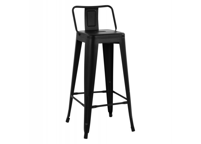 ΣΚΑΜΠΟ BAR ME ΠΛΑΤΗ ΜΕΤΑΛΛΙΚΟ MELITA-PRO HM8643.42 ΜΑΥΡΟ ΜΑΤ 42x42x100Υεκ.