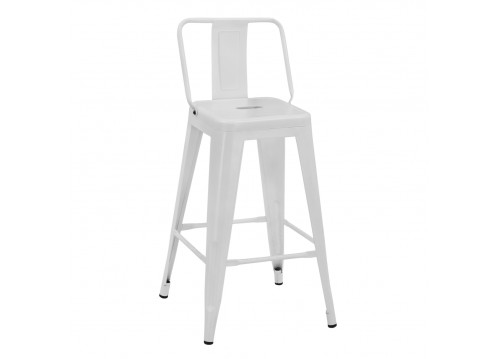 ΣΚΑΜΠΟ ΜΠΑΡ ΜΕΣΑΙΟΥ ΥΨΟΥΣ ΜΕΤΑΛΛΙΚΟ MELITA-PRO HM8574.41 ΛΕΥΚΟ ΜΑΤ 43x43x88Υεκ.