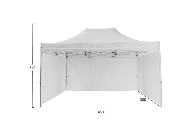 GAZEBO ΕΠΑΓΓΕΛΜΑΤΙΚΟ ΒΑΡΕΩΣ ΤΥΠΟΥ CRESSEN HM21098.01 ΠΤΥΣΣΟΜΕΝΟ ΑΛΟΥΜΙΝΙΟΥ 3x4,5x3,4Yμ
