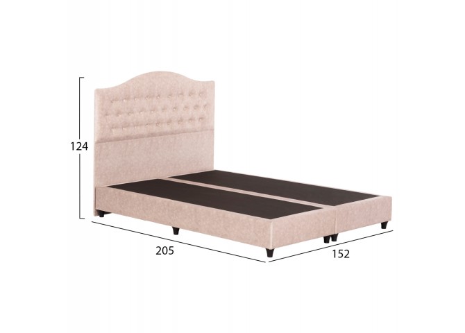 ΚΡΕΒΑΤΙ MALENA HM638.22 ΜΠΕΖ ΥΦΑΣΜΑ Τ. NUBUCK ΓΙΑ ΣΤΡΩΜΑ 150x200εκ.