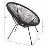 ΣΕΤ ΕΞΩΤΕΡΙΚΟΥ ΧΩΡΟΥ 3ΤΜΧ ACAPULCO HM21101 TWISTED WICKER-ΜΕΤΑΛΛΟ ΣΕ ΜΑΥΡΟ