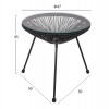ΣΕΤ ΕΞΩΤΕΡΙΚΟΥ ΧΩΡΟΥ 3ΤΜΧ ACAPULCO HM21101 TWISTED WICKER-ΜΕΤΑΛΛΟ ΣΕ ΜΑΥΡΟ