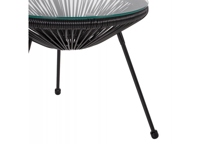 ΣΕΤ ΕΞΩΤΕΡΙΚΟΥ ΧΩΡΟΥ 3ΤΜΧ ACAPULCO HM21101 TWISTED WICKER-ΜΕΤΑΛΛΟ ΣΕ ΜΑΥΡΟ