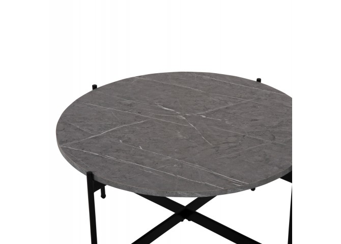 ΣΕΤ 2ΤΜΧ ΤΡΑΠΕΖΙΑ ΣΑΛΟΝΙΟΥ RONDA HM21089.01 MDF ΓΚΡΙ ΜΑΡΜΑΡΟ Φ80εκ & Φ50εκ